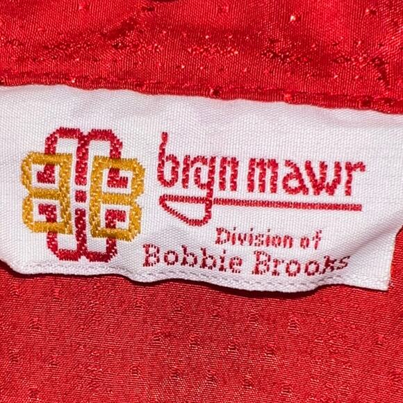 Vintage Bryn Mawr Red Satin Button-Down Blouse - Size 5 - Picture 6 of 10